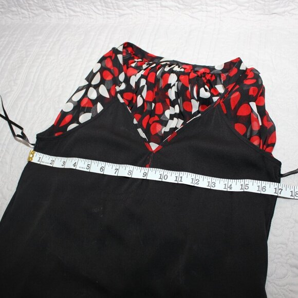 Diane Von Furstenberg Womens Fleurette Silk Dress Black Red Teardrop Size 4 - Picture 13 of 16